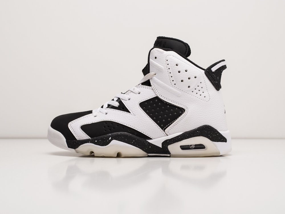 Black and white jordans 6 sale