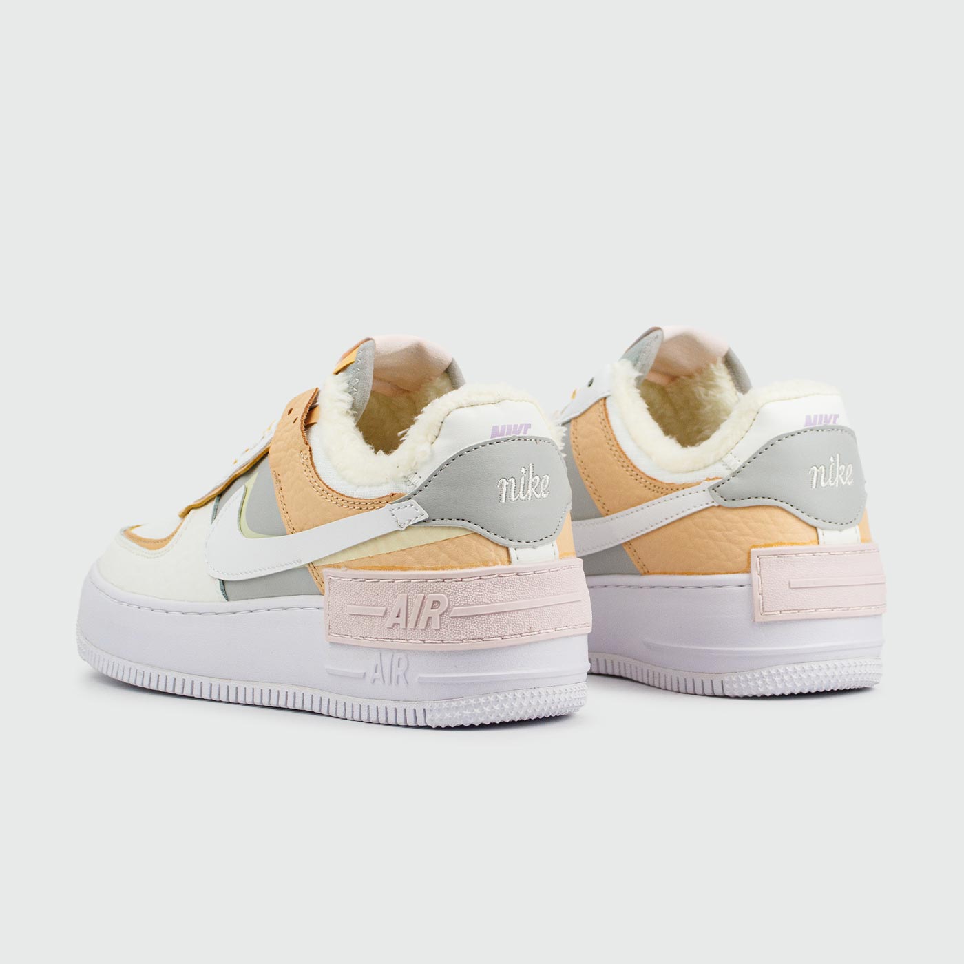 Nike Air Force 1 Shadow with Fur White Beige KEDRED